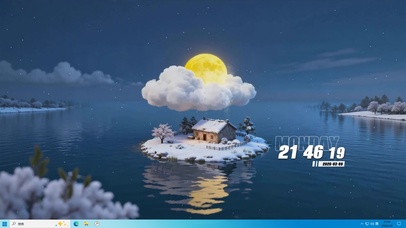 雪景海岛小屋桌面主题