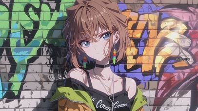 二次元涂鸦女孩