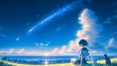 4K唯美治愈余晖流星