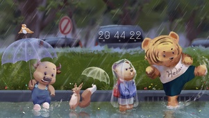 雨中小动物