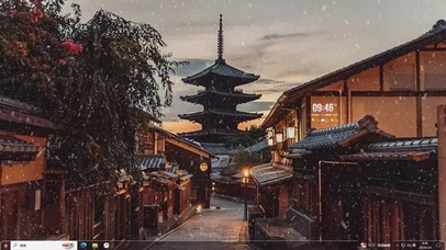 古镇雪景—【主题桌面】