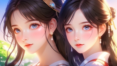 【卿心我心】AI绘画，古风双崽