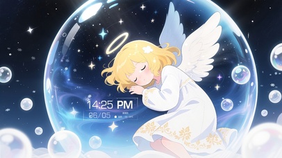 水晶球里的天使少女