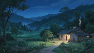 夜晚乡村小路