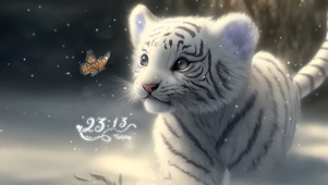 淘气的小白虎