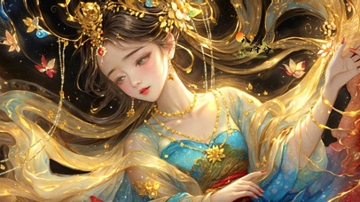 敦煌飞天梦幻纱影