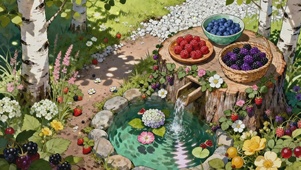 山泉叮咚，浆果飘香