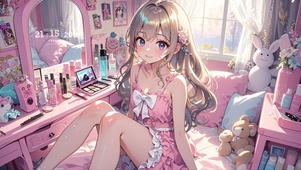 二次元粉色少女