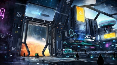 科幻未来科技飞船控制室