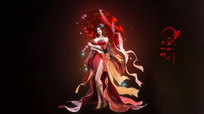 4K古风烈焰红衣美人