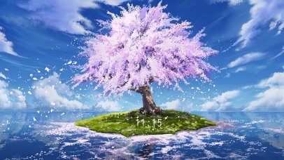 唯美小岛樱花树