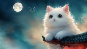 赏月的猫咪