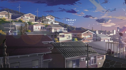 4K唯美治愈动漫城市夕阳