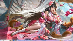 樱花窗边优雅美女