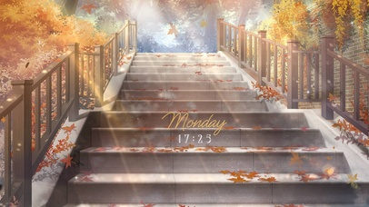 秋天阳光下的阶梯