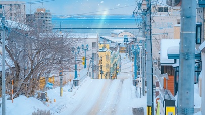 4K唯美治愈日系街道雪景