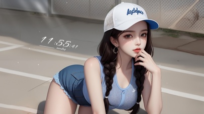 4k小清新棒球少女