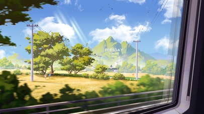 4K唯美治愈回家归途窗外の风景