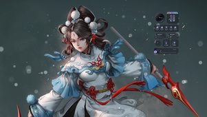 唯美古风团子头少女