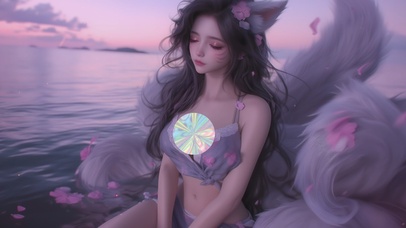 水上甜美猫耳女孩