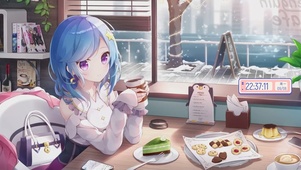 唯美咖啡店美少女