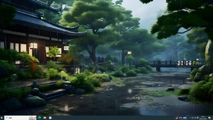 古风落雨庭院