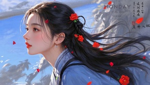 4K 蓝衣女生