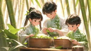 端午包粽子