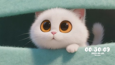 探头可爱小白猫好奇张望