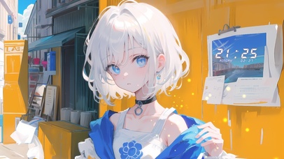 可爱白发叛逆少女