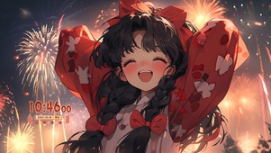 元旦红衣女孩