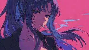 蓝发酷girl
