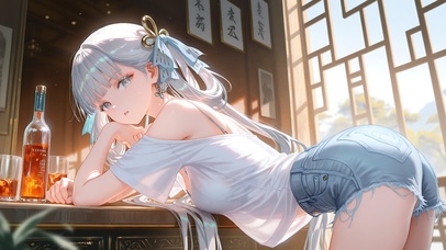 治愈动漫酒吧少女