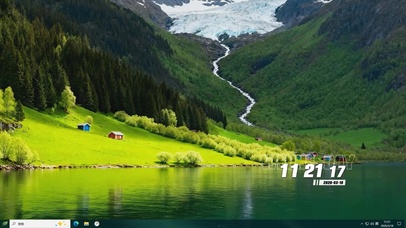 护眼绿景山川河流桌面主题