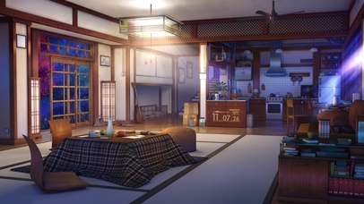 唯美夜晚日式房间