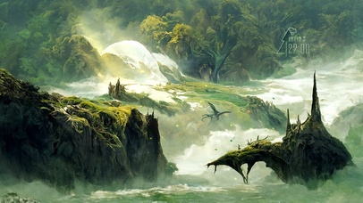 护眼迷雾青山溪流