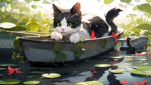 荷塘猫咪