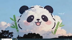 可爱云朵熊猫