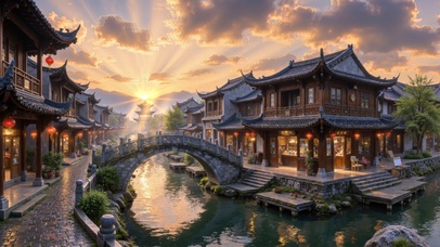 夕阳古镇