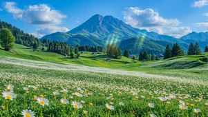 护眼山坡花田