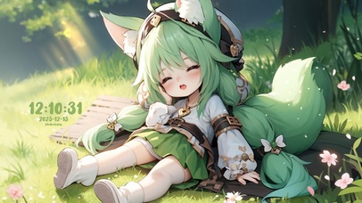 Q版晒太阳可爱小狐狸