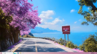 唯美初夏沿海小路