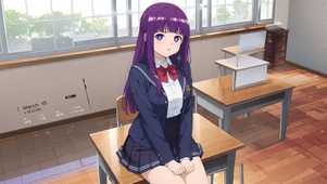 唯美教室紫发少女