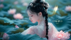 荷花池中女神