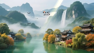 青山绿水云雾缥缈