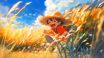 奔跑的草帽男孩