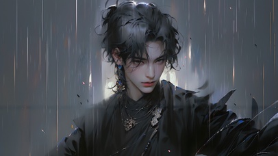 4k雨中高冷少年