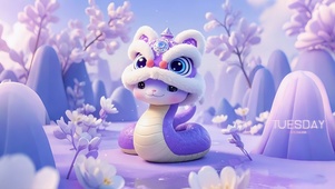 紫色Q版蛇宝