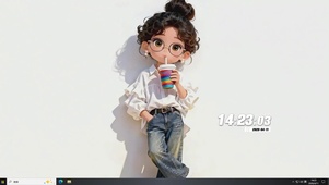 喝水女孩桌面主题