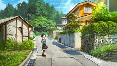 日式乡村公路女孩